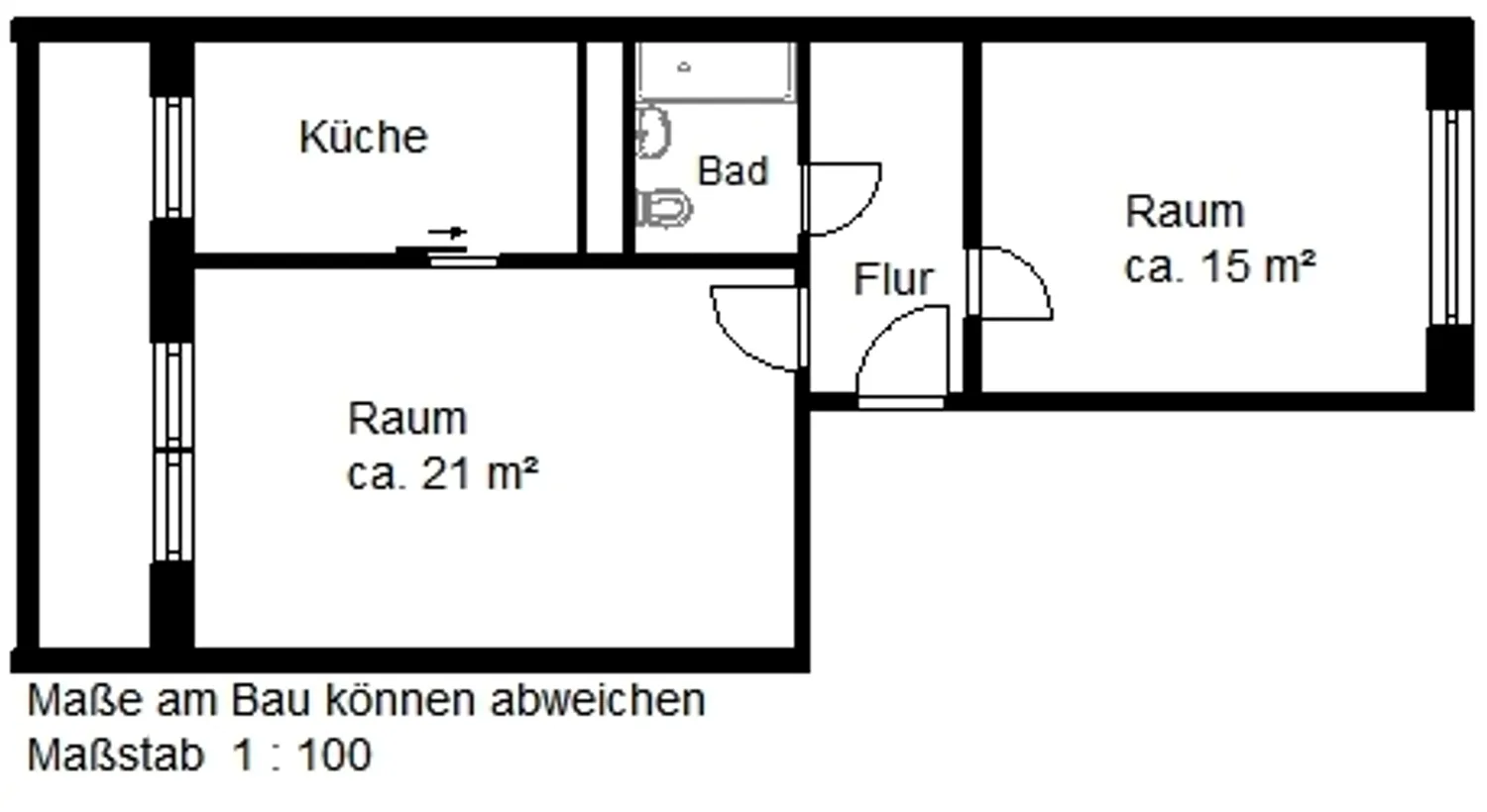 2 Zimmer Wohnung mit 55 m² in Halle (Saale) – Bild 3