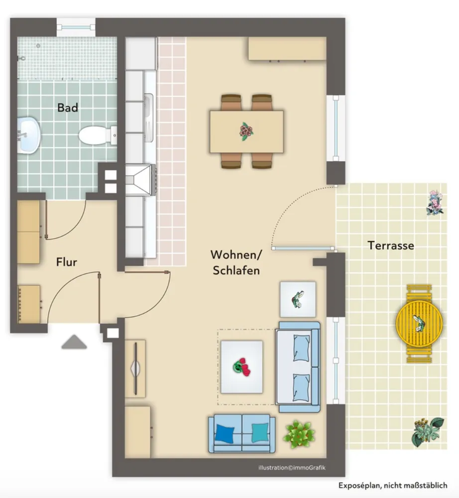 1 Zimmer Wohnung mit 38 m² in Münster – Bild 2