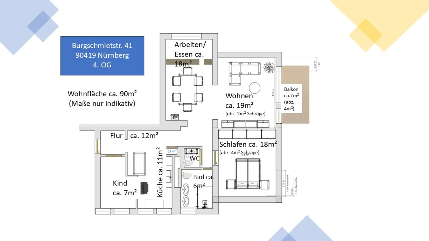 3 Zimmer Wohnung mit 90 m² in Nürnberg – Bild 1
