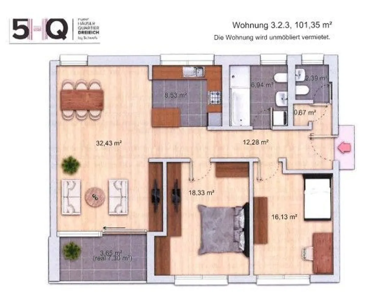 3 Zimmer Wohnung mit 101 m² in Dreieich – Bild 6