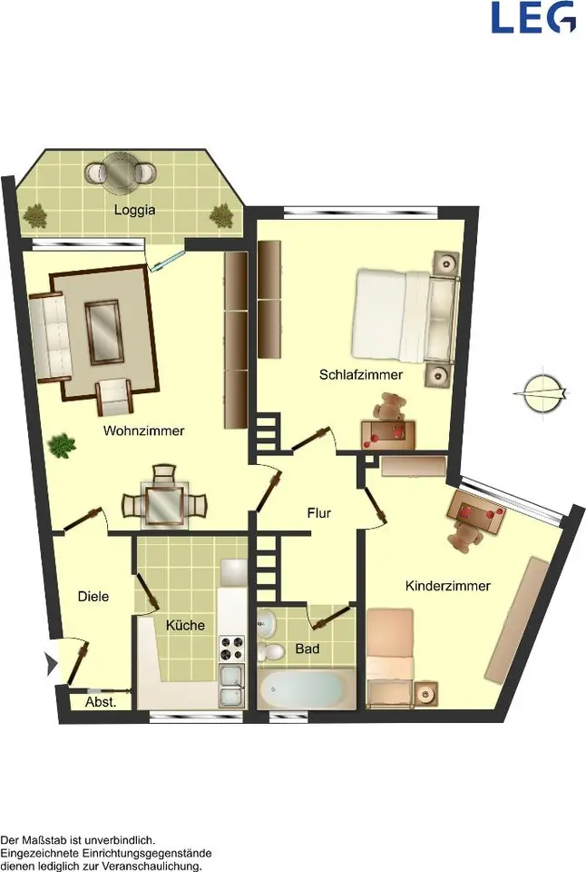 3 Zimmer Wohnung mit 64 m² in Düsseldorf – Bild 3