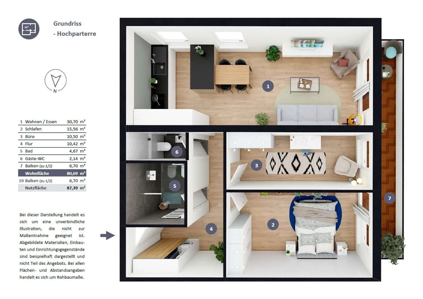3 Zimmer Wohnung mit 81 m² in München – Bild 4