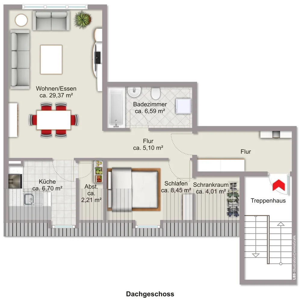 2 room apartment with 61 m² in Wolfsburg – Photo 4