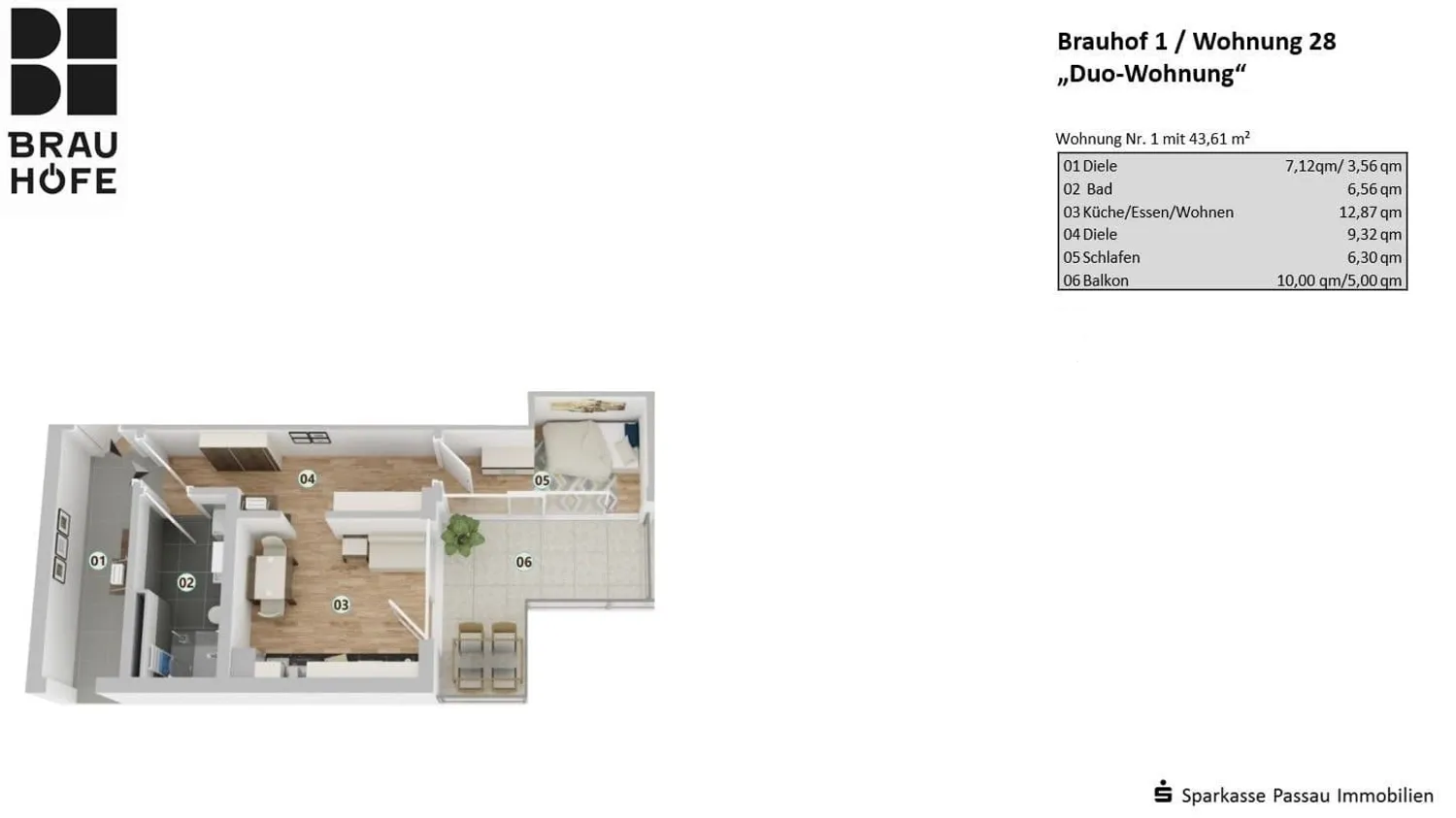 2 room apartment with 44 m² in Passau – Photo 3