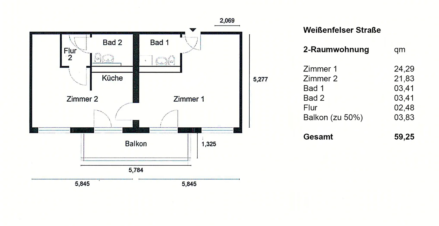 2 Zimmer Wohnung mit 60 m² in Halle (Saale) – Bild 7