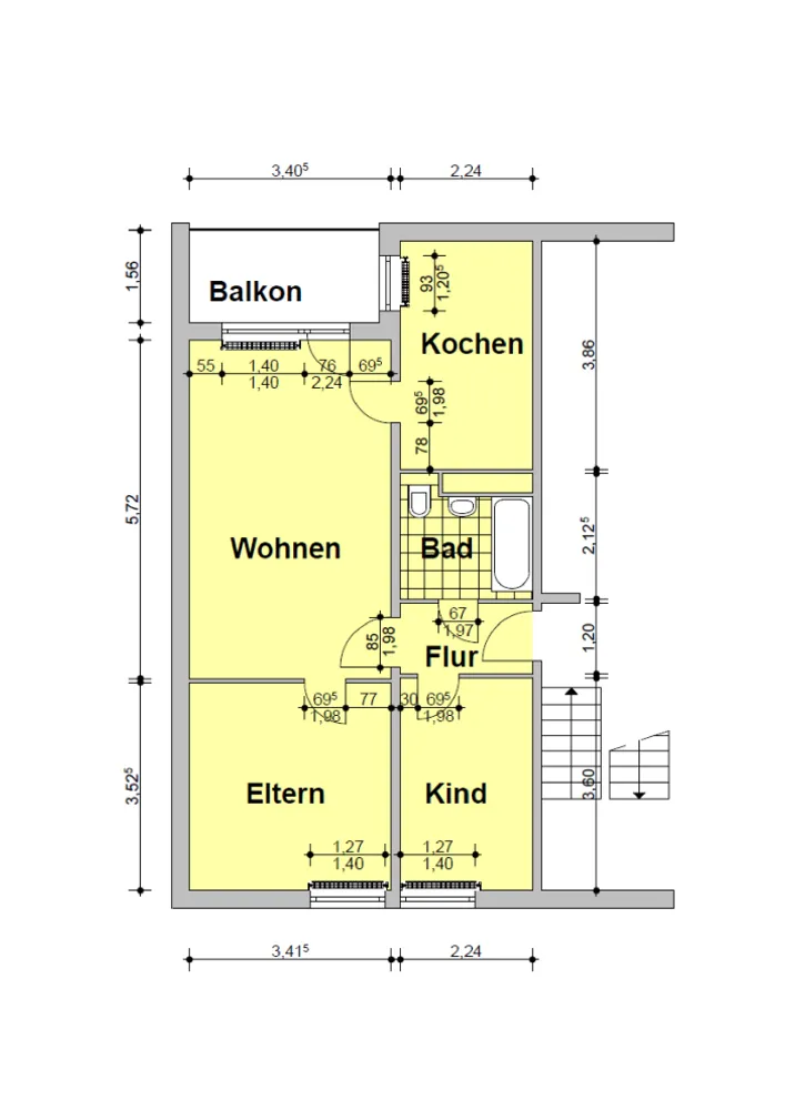 3 Zimmer Wohnung mit 57 m² in Köthen – Bild 3