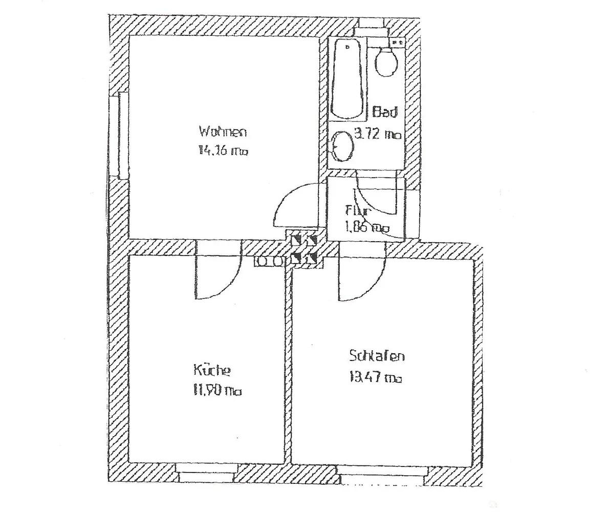 2 Zimmer Wohnung mit 45 m² in Weißenfels – Bild 2