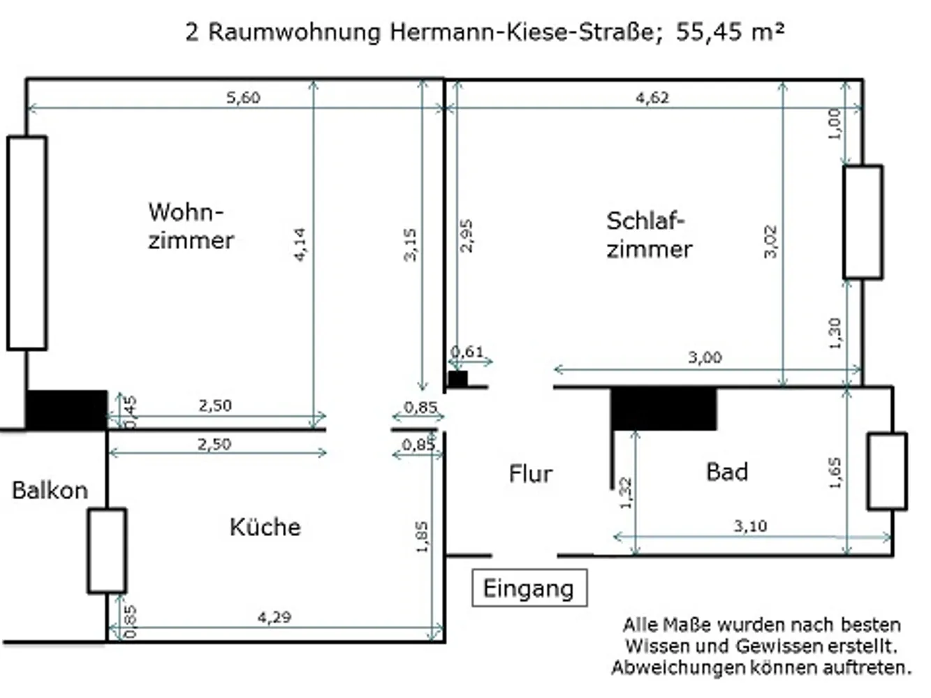 2 room apartment with 56 m² in Erfurt – Photo 2