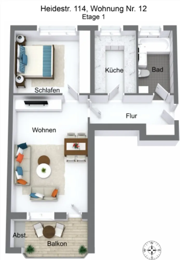 2 room apartment with 62 m² in Aalen – Photo 1