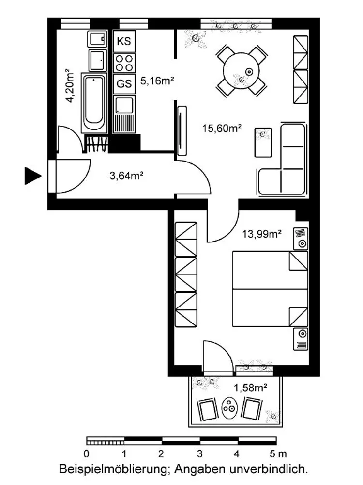 2 room apartment with 44 m² in Frankfurt am Main – Photo 3
