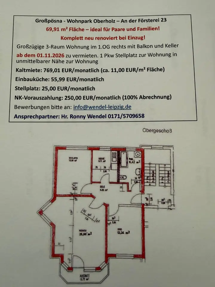5 Zimmer Wohnung mit 90 m² in Borna – Bild 7