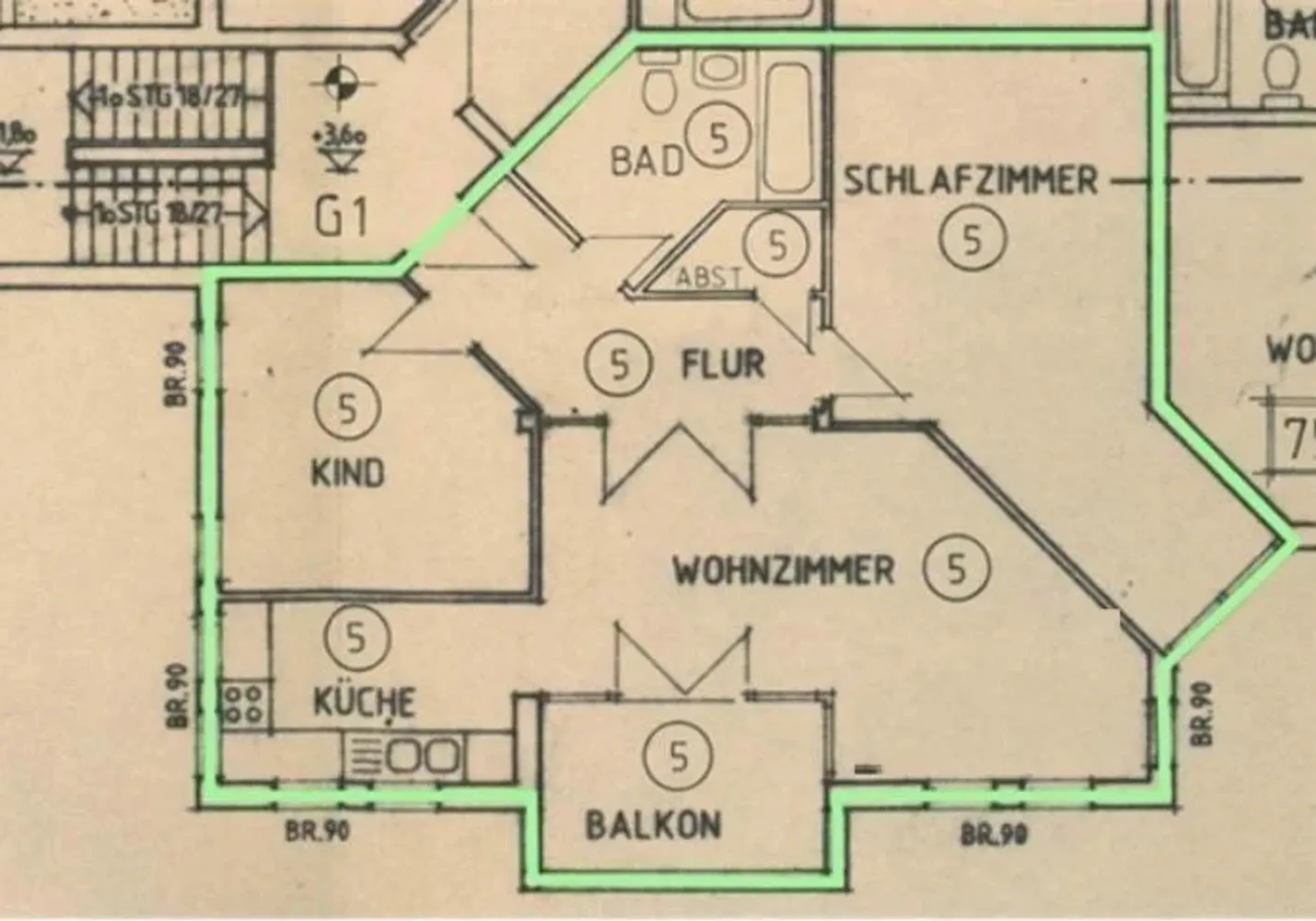 3 Zimmer Wohnung mit 87 m² in Rostock – Bild 2