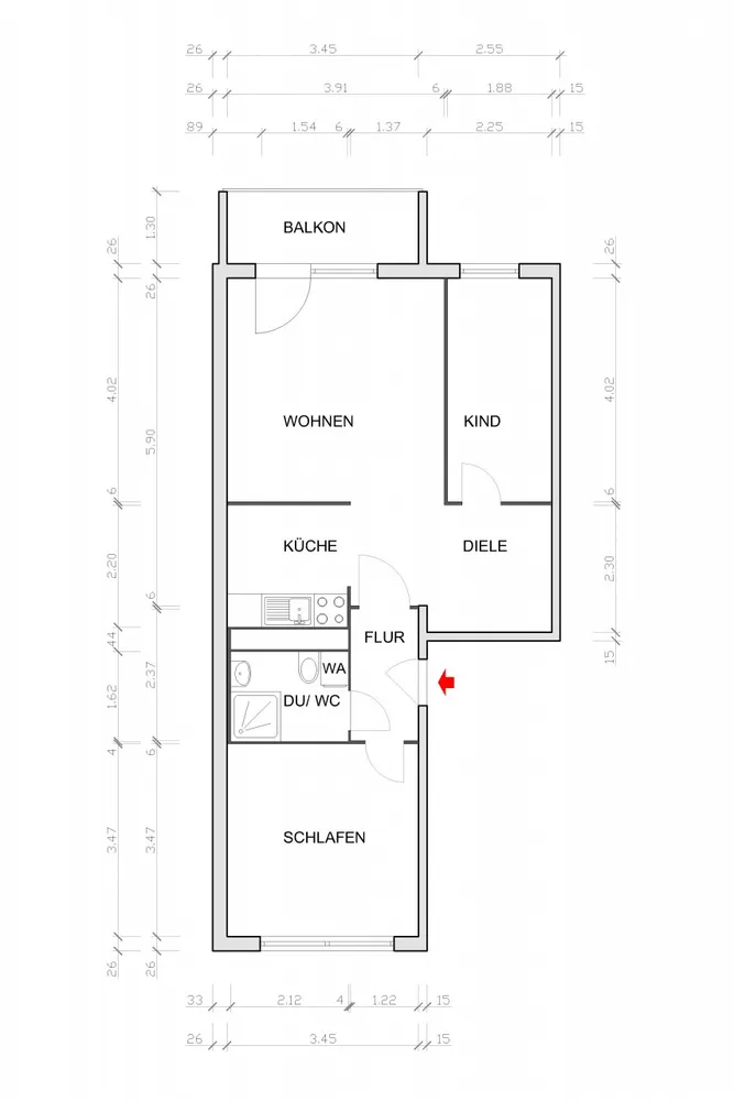 3 Zimmer Wohnung mit 56 m² in Chemnitz – Bild 3