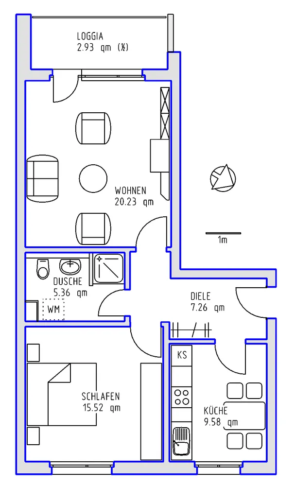 2 Zimmer Wohnung mit 61 m² in Mannheim – Bild 3