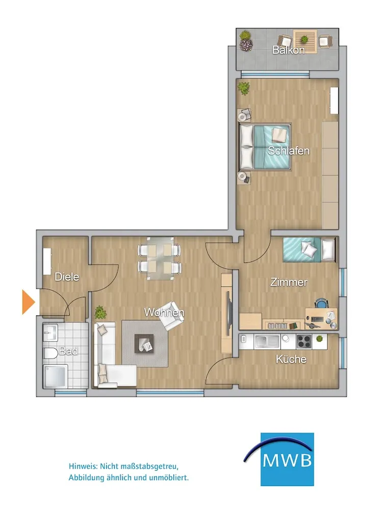 3 Zimmer Wohnung mit 60 m² in Mülheim an der Ruhr – Bild 3