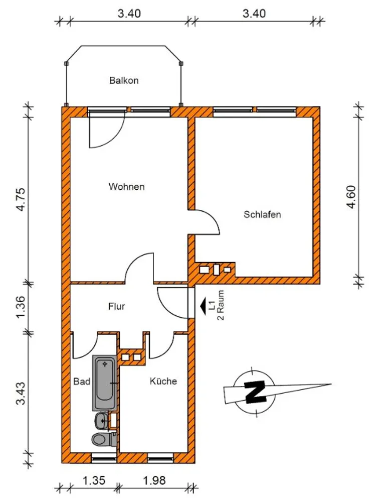 2 Zimmer Wohnung mit 50 m² in Magdeburg – Bild 9