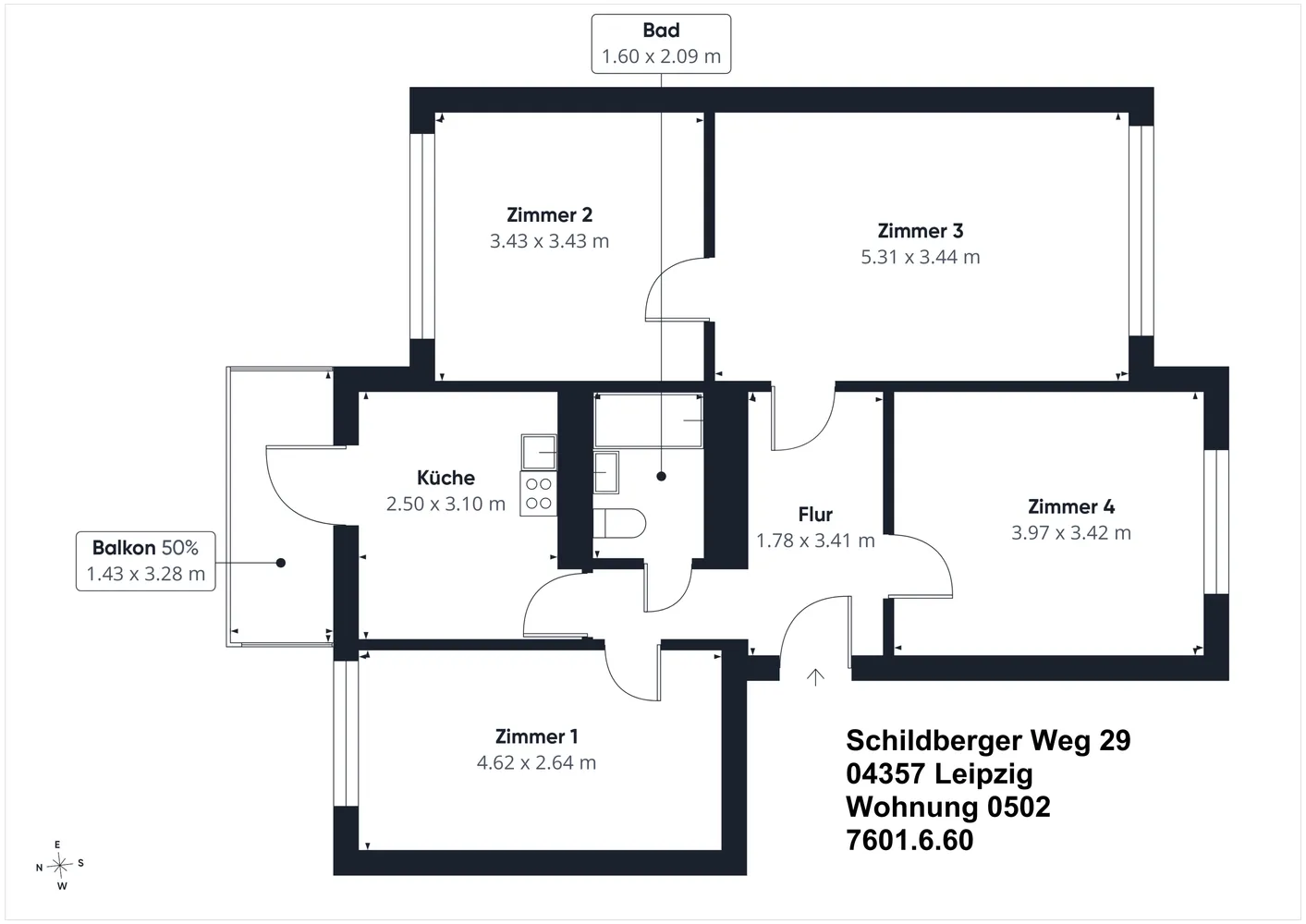 4 Zimmer Wohnung mit 79 m² in Leipzig – Bild 4