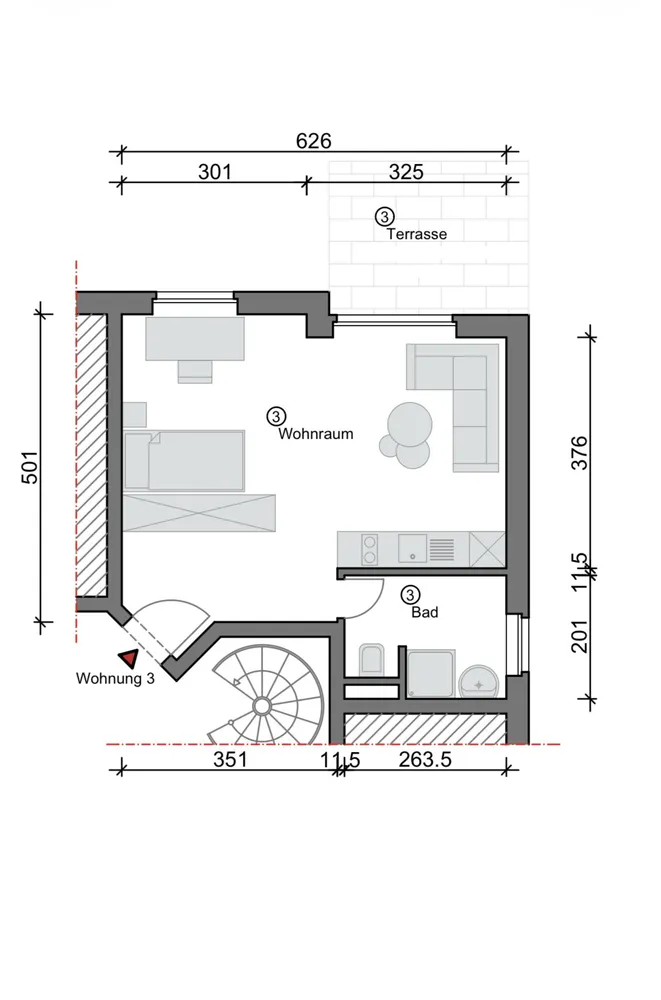 1 Zimmer Wohnung mit 38 m² in Münster – Bild 7