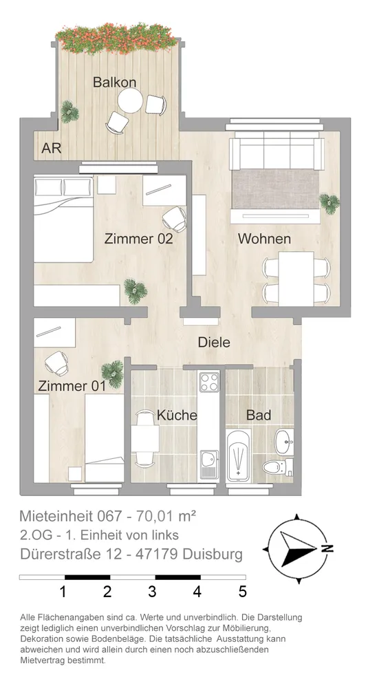 3 Zimmer Wohnung mit 70 m² in Duisburg – Bild 4