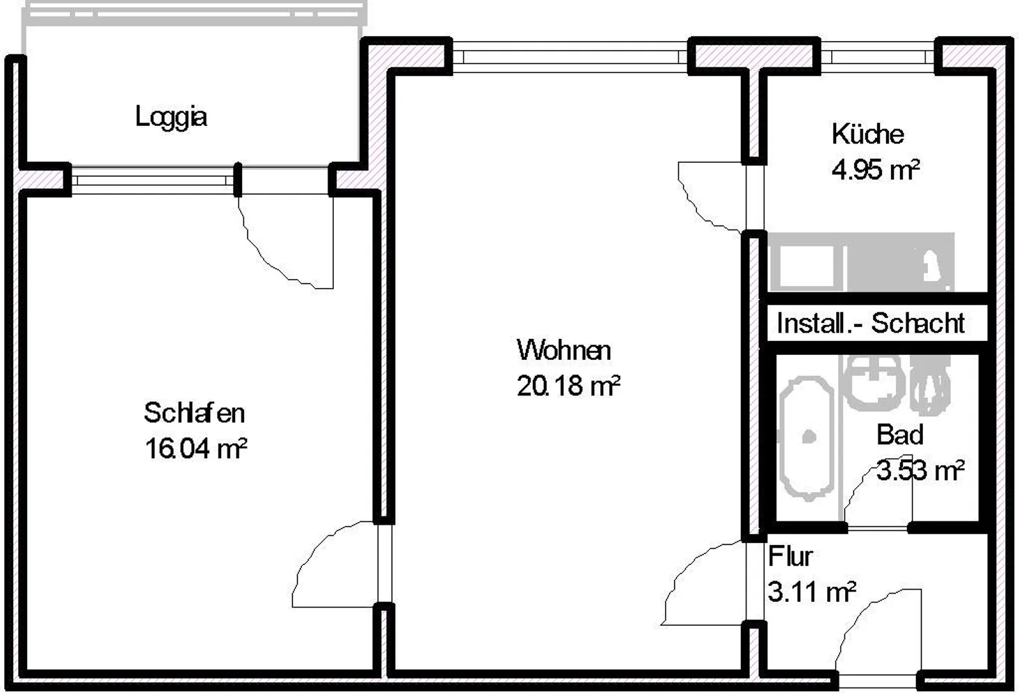 2 Zimmer Wohnung mit 49 m² in Magdeburg – Bild 2