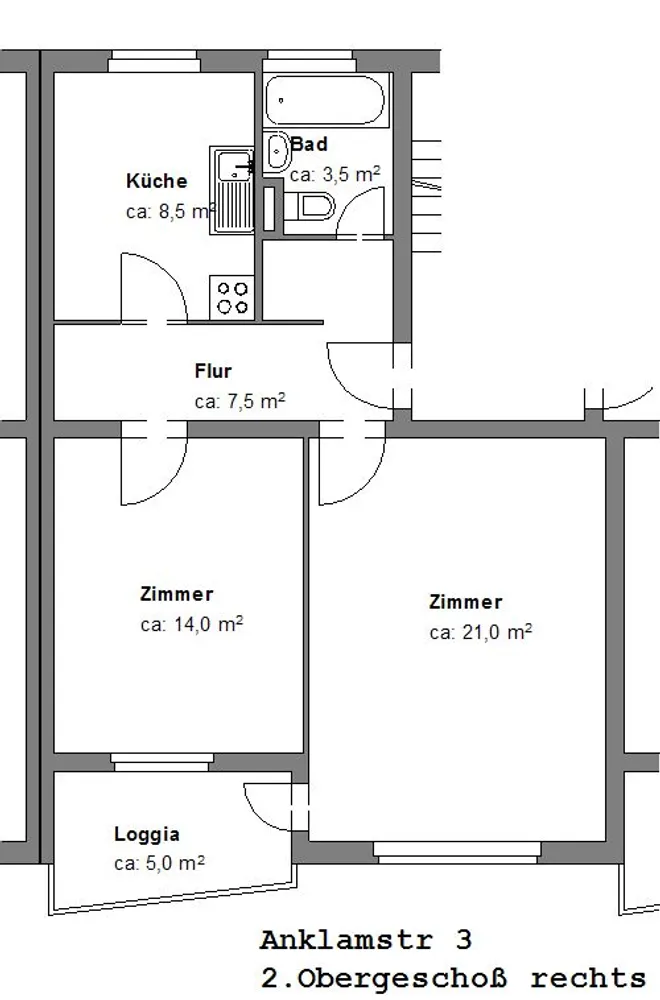 2 Zimmer Wohnung mit 58 m² in Braunschweig – Bild 2