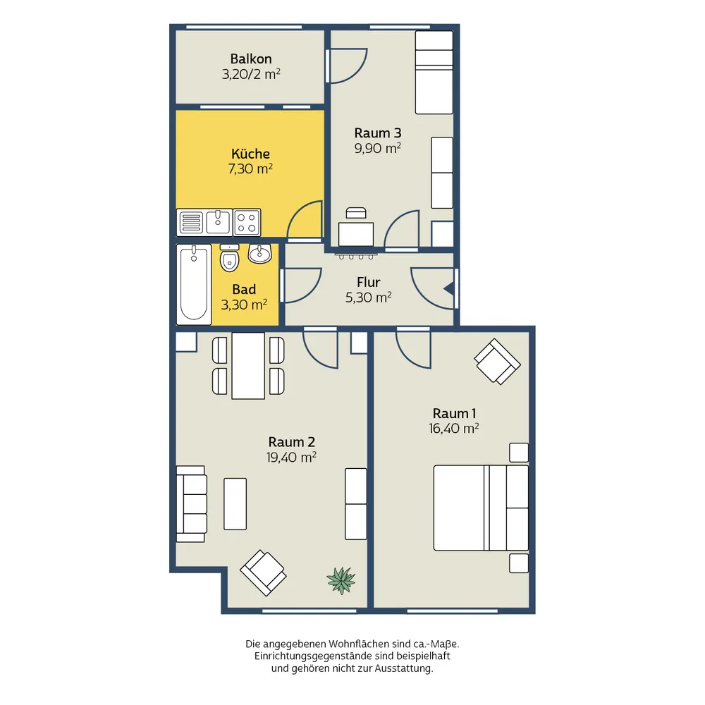 3 room apartment with 64 m² in Leipzig – Photo 2
