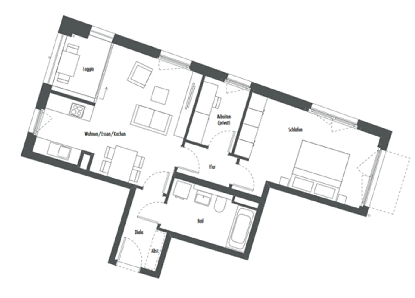 3 Zimmer Wohnung mit 63 m² in München – Bild 2