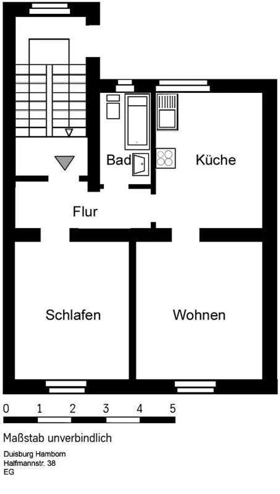3 Zimmer Wohnung mit 50 m² in Duisburg – Bild 3
