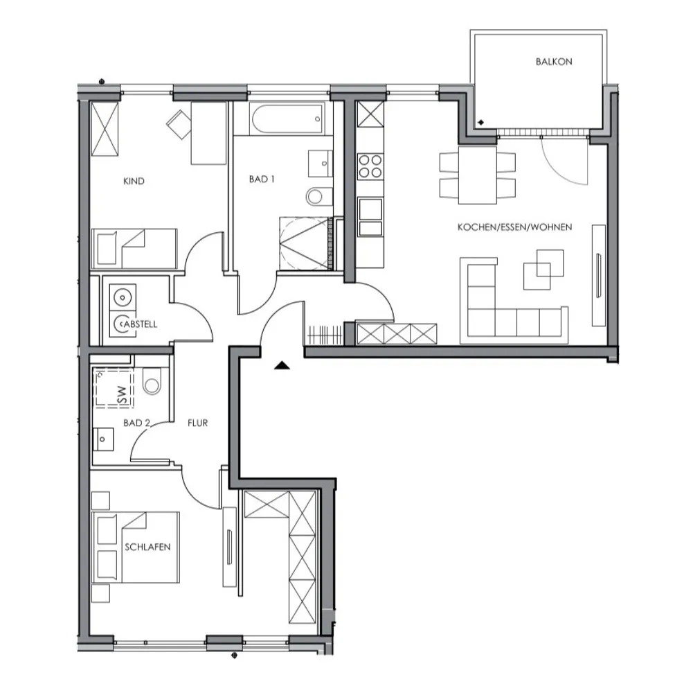 3 Zimmer Wohnung mit 88 m² in Aachen – Bild 4