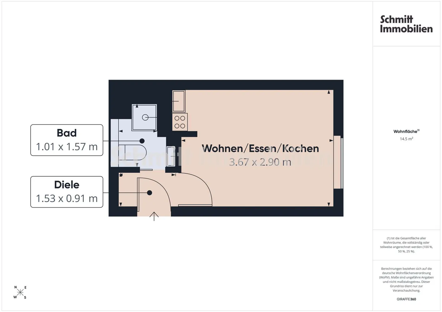 1 Zimmer Wohnung mit 15 m² in Frankfurt am Main – Bild 5