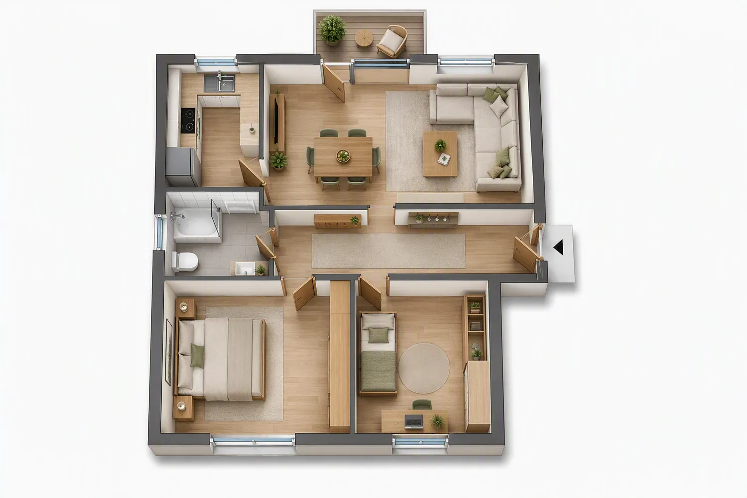 3 Zimmer Wohnung mit 62 m² in Bochum – Bild 1