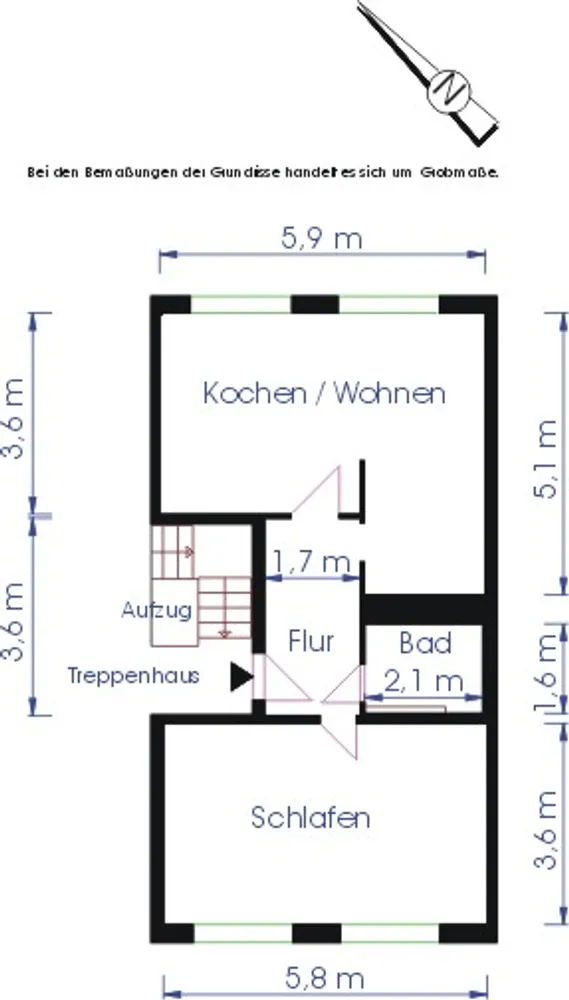 2 room apartment with 55 m² in Magdeburg – Photo 3