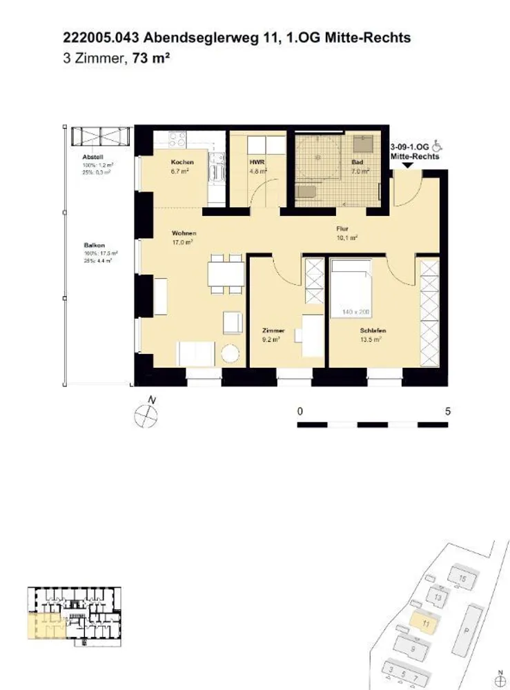3 room apartment with 73 m² in Hanover – Photo 4
