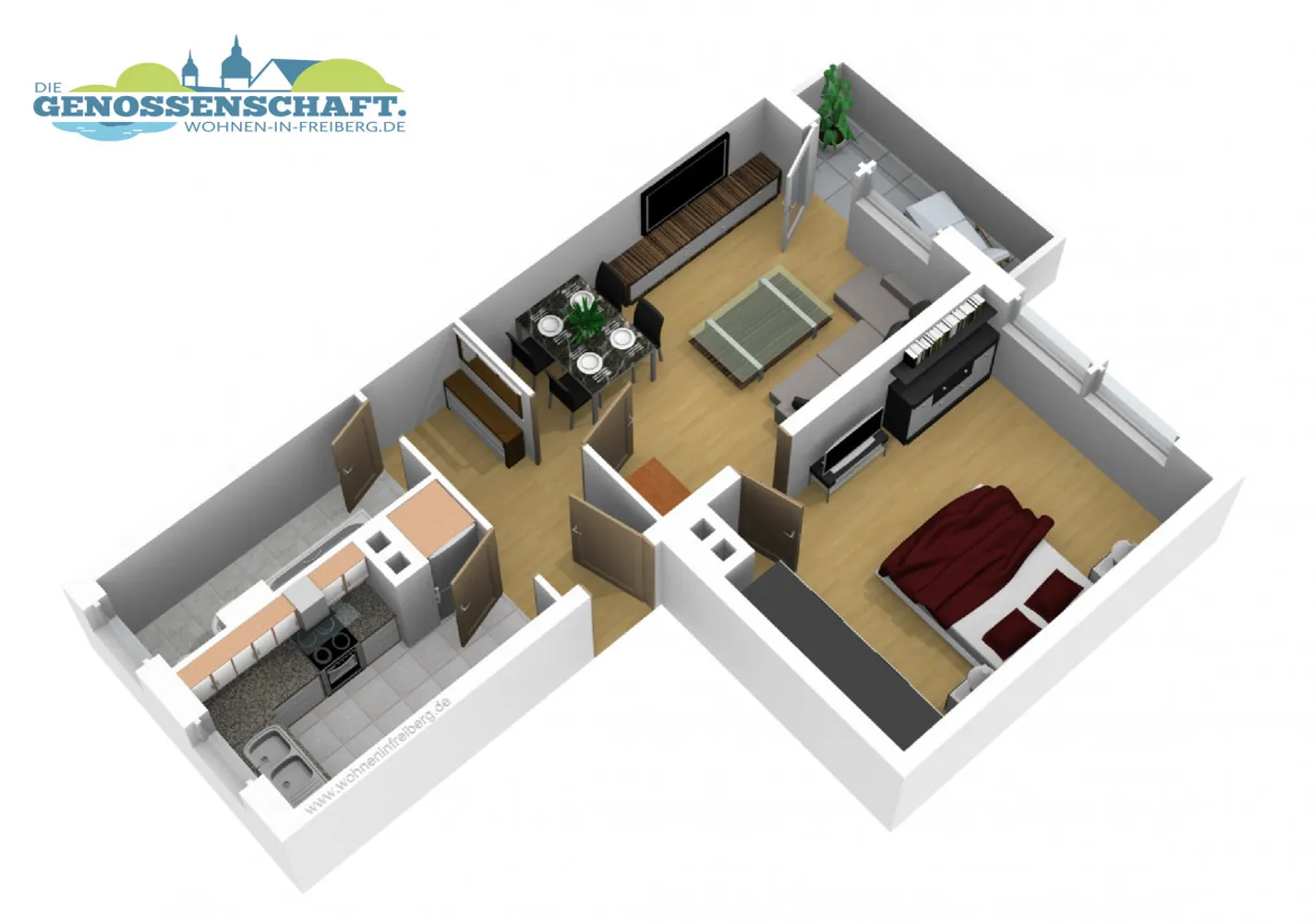 2 Zimmer Wohnung mit 47 m² in Freiberg – Bild 10