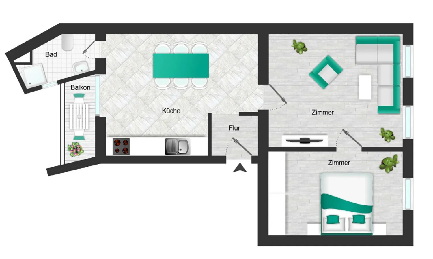 2 Zimmer Wohnung mit 54 m² in Düsseldorf – Bild 12