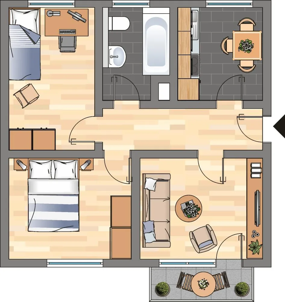 3 Zimmer Wohnung mit 60 m² in Hannover – Bild 4