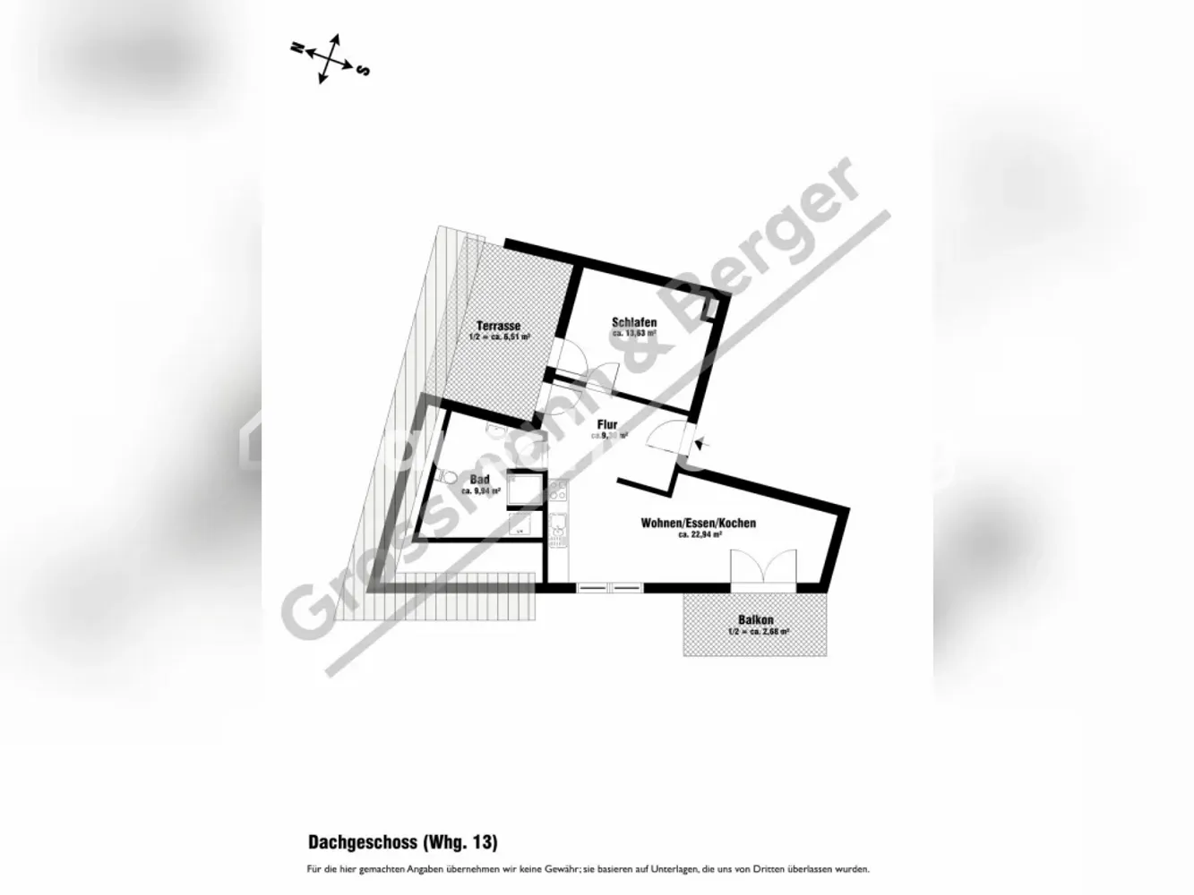 2 Zimmer Wohnung mit 65 m² in Hamburg – Bild 1