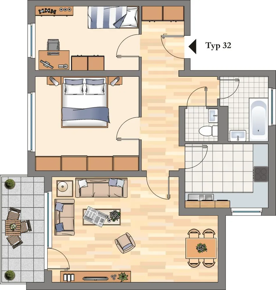 3 Zimmer Wohnung mit 78 m² in Hattingen – Bild 2