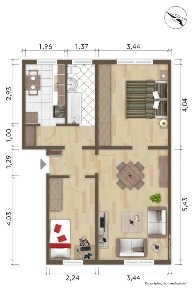 3 Zimmer Wohnung mit 58 m² in Hoyerswerda – Bild 2