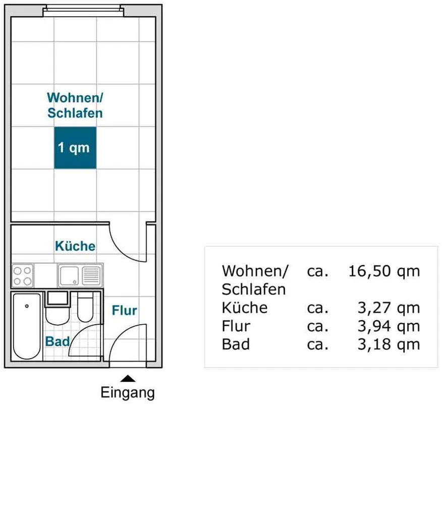 1 room apartment with 27 m² in Dresden – Photo 7