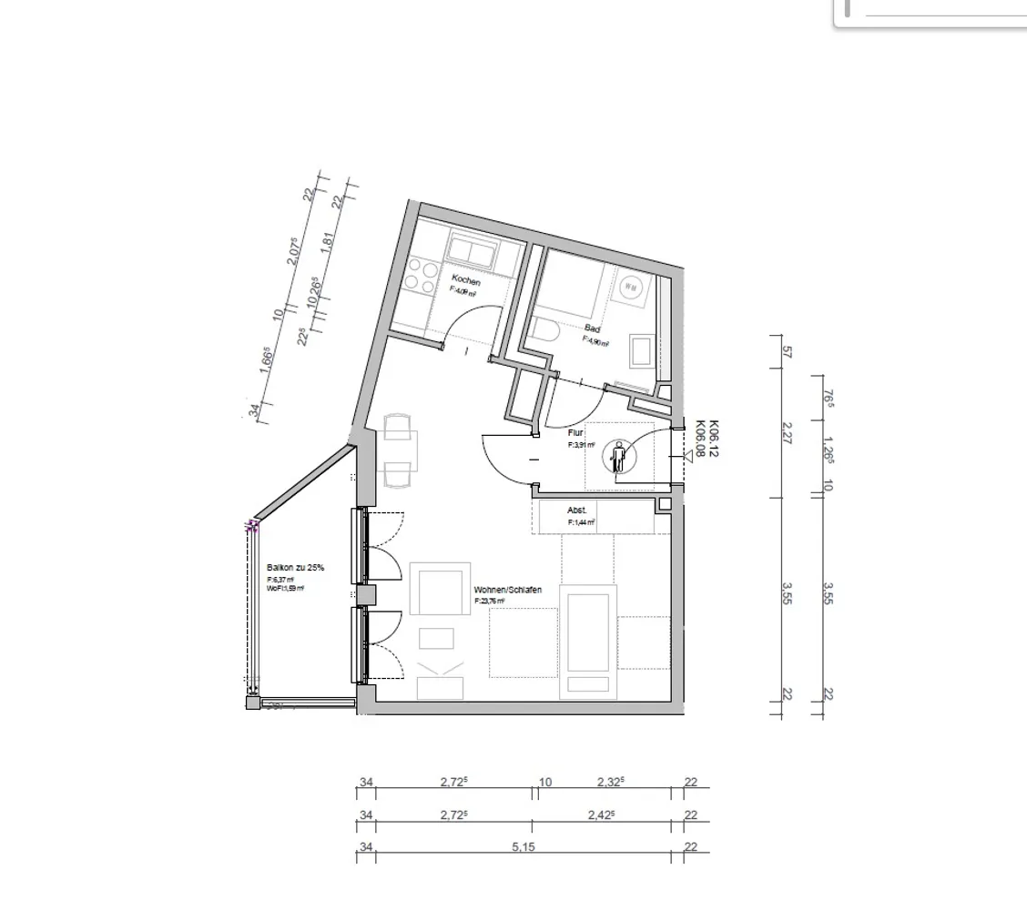 1 Zimmer Wohnung mit 39 m² in Regensburg – Bild 2