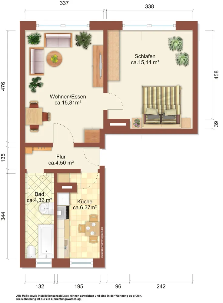 2 Zimmer Wohnung mit 46 m² in Löbau – Bild 4