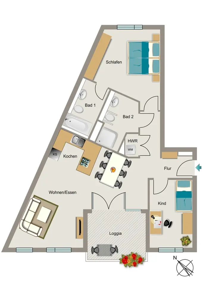 3 Zimmer Wohnung mit 89 m² in Bochum – Bild 5