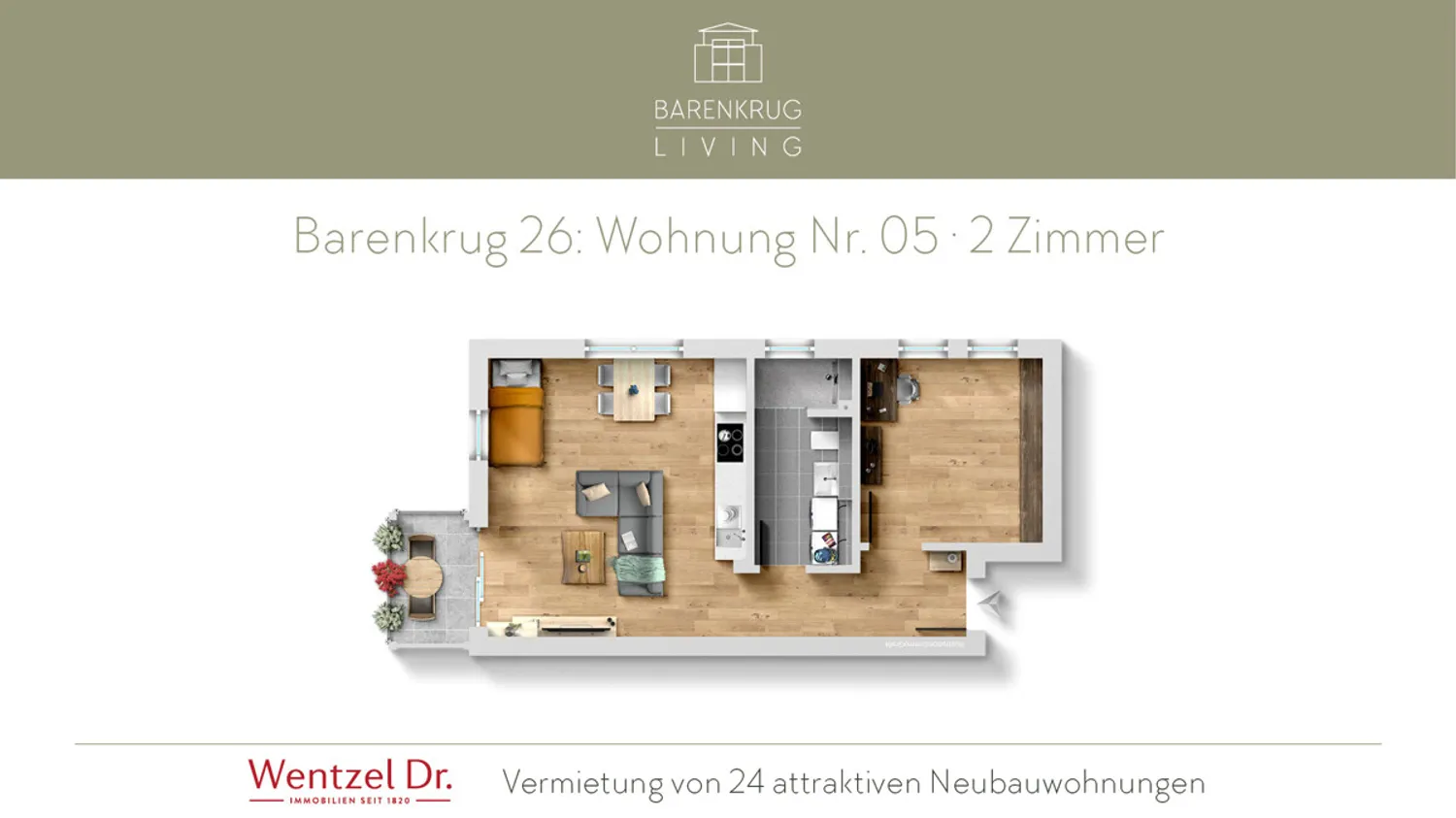 2 Zimmer Wohnung mit 53 m² in Hamburg – Bild 1