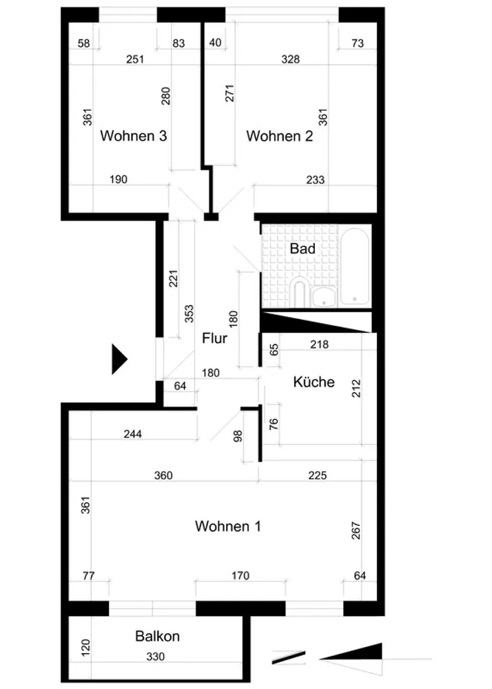 3 Zimmer Wohnung mit 56 m² in Magdeburg – Bild 2
