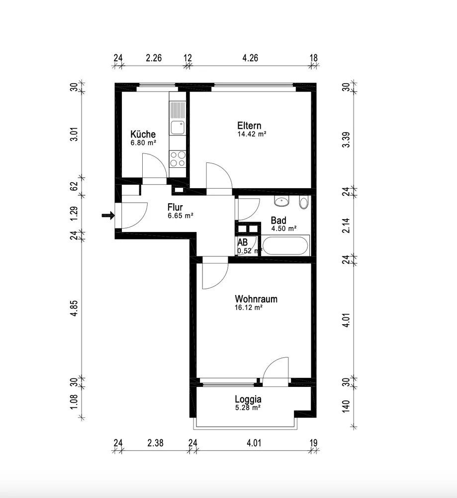 2 Zimmer Wohnung mit 53 m² in Wiesbaden – Bild 7