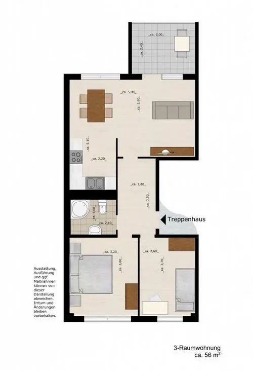 3 Zimmer Wohnung mit 60 m² in Dessau-Roßlau – Bild 5