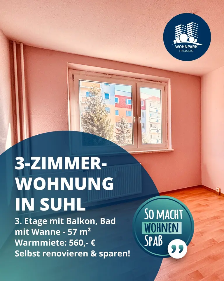 3 Zimmer Wohnung mit 58 m² in Suhl – Bild 3