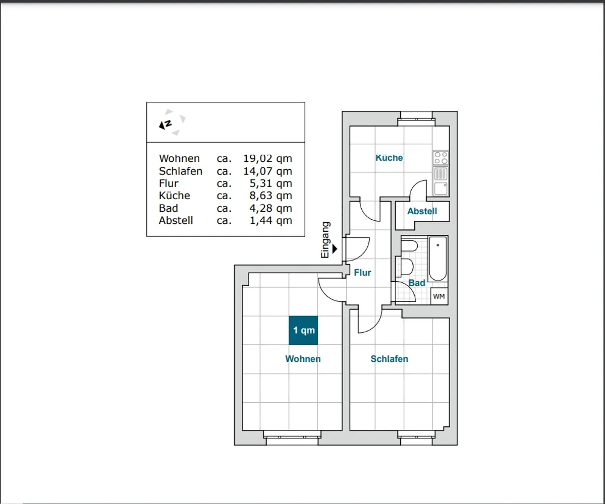 2 Zimmer Wohnung mit 53 m² in Dresden – Bild 2