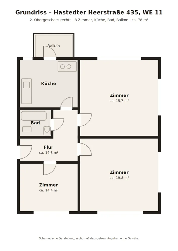 3 Zimmer Wohnung mit 78 m² in Bremen – Bild 3